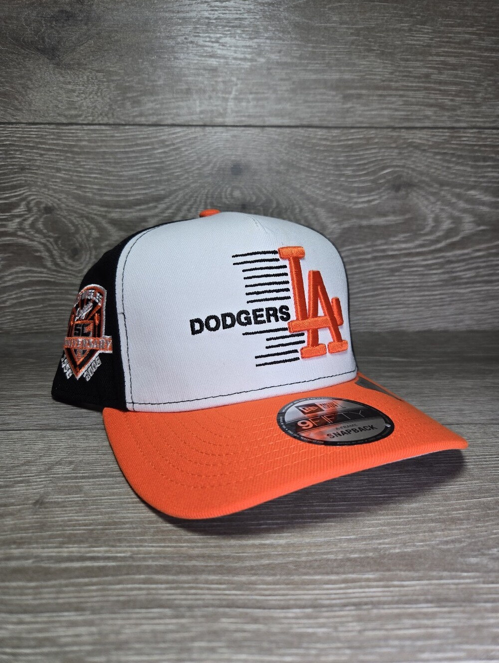 LA Dodgers New Era Snapback 9FIFTY A-Frame 50th Anniversary Hat Orange White NEW